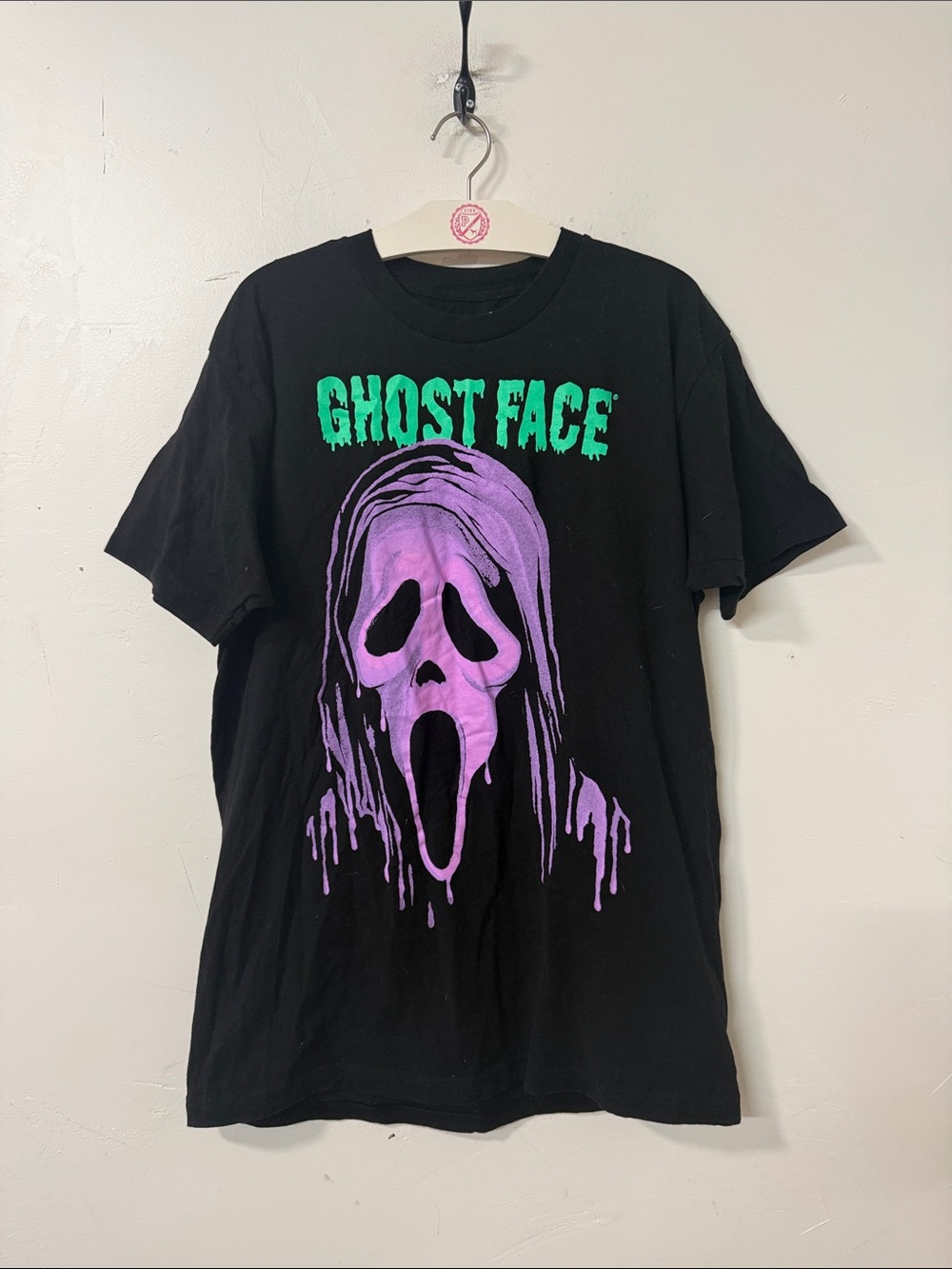 Ghost Face Graphic Tee - Black with Purple Print